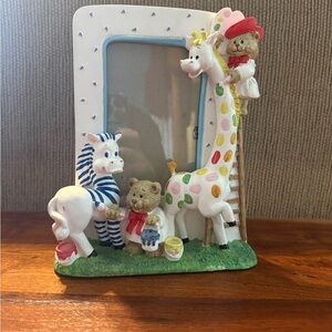 VTG Holson Burns & Roberts Kids 4"x6" Picture Frame 3D Nursery Decor Animals
